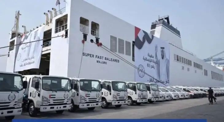 سفينة “خليفة الإنسانية” تغادر الإمارات محملة بـ7166 طنًا من المساعدات العاجلة إلى غزة